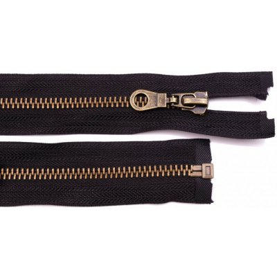 Prima-obchod Zip staromosazný 6mm dělitelný 80cm (bundový), barva 332 Černá – Hledejceny.cz