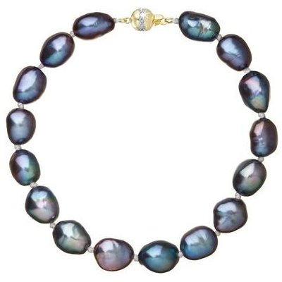 Evolution Group perlový náramek z říčních perel se zapínáním ze 14 karátového zlata 923011.3/9266A peacock