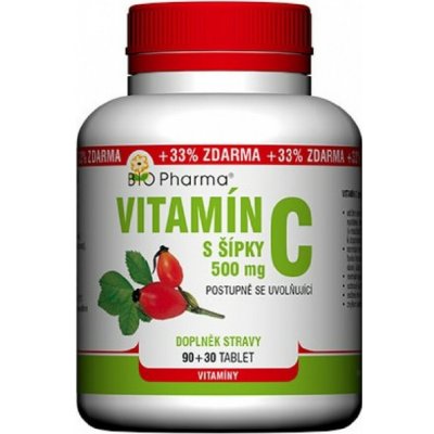 Bio Pharma Vitamín C 500 mg s šípky 120 tablet – Hledejceny.cz