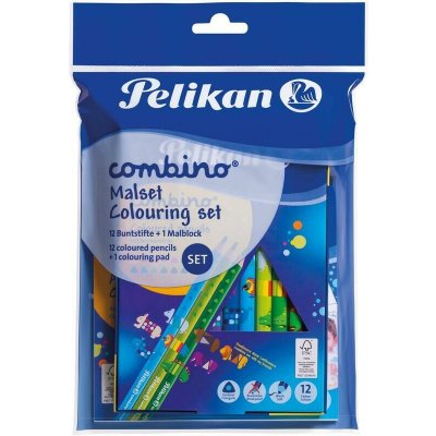 Pelikan Omalovánky + 12 pastelek, sada na vybarvování Combino – Hledejceny.cz