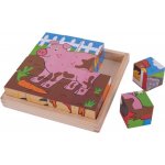 Bigjigs obrázkové kostky kubusy Farma 9 kostek – Zboží Dáma