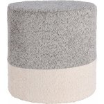 Home Styling Collection, Kulatý čalouněný puf ve dvou barvách boucle, 34 × 35 cm, šedý – Zbozi.Blesk.cz
