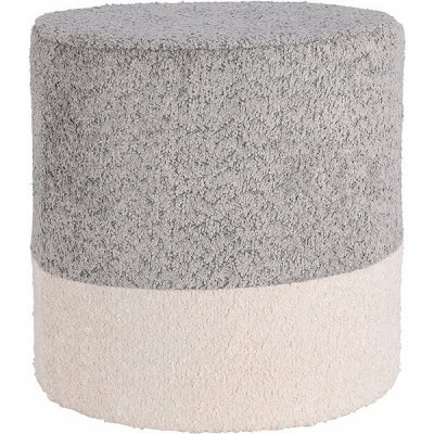 Home Styling Collection, Kulatý čalouněný puf ve dvou barvách boucle, 34 × 35 cm, šedý – Zbozi.Blesk.cz