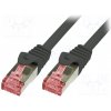 síťový kabel Logilink CQ2023S Patch, S/FTP, 6, lanko, Cu, LSZH, 0,5m, černý