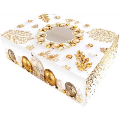 Krabice na cukroví - vánoční zlatá - 22 x 15 x 5cm – Zboží Mobilmania