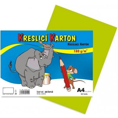 Stepa kreslicí karton barevný A4 50ks světle zelený – Zboží Dáma