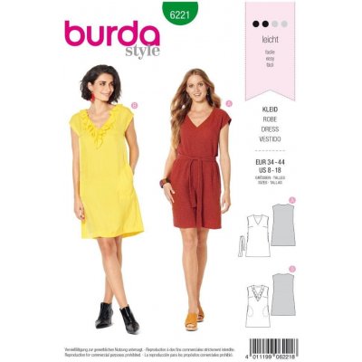 Burda Střih Burda 6221 - Volné letní šaty, lněné šaty