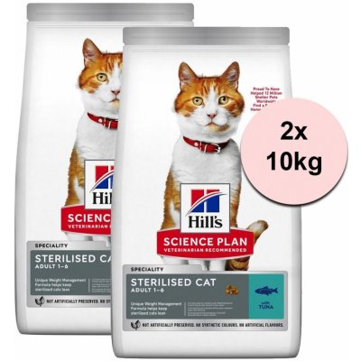 Hill's Science Plan Feline Adult Sterilised Cat Tuna 2 x 10 kg – Zboží Mobilmania