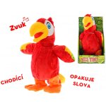 Mikro Papoušek plyšový chodící a opakující slova 20 cm na baterie – Zboží Dáma