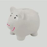 Pokladnička keramická prasátko bílé 14x12cm – Zboží Dáma