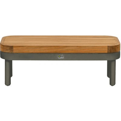 Apple Bee Konferenční stolek Maui obdélníkový 85x40x30 cm, rám lakovaný hliník Taupe, deska teak – Hledejceny.cz
