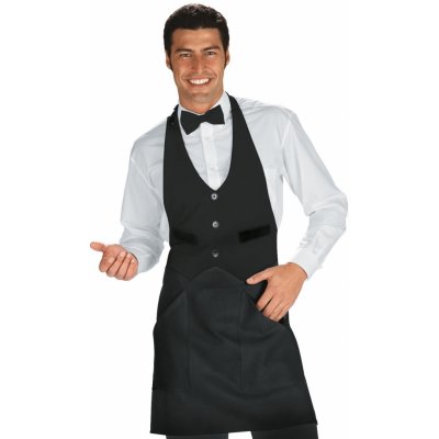 2P Servis Zástěra Garcon 100%PES černá – Sleviste.cz