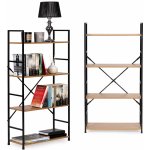 MODERNHOME - Moderní široká dřevěná knihovna LOFT 4 police – Zboží Dáma