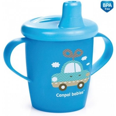 Canpol babies nevylévací hrníček Toys auto modrý z kolekce Haberman 250 ml