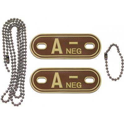 Identifikační známka MFH Dog tag A NEG - desert – Zbozi.Blesk.cz