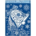 Anděl Okenní fólie vánoční s glitry zvonek 38 x 30 cm – Hledejceny.cz