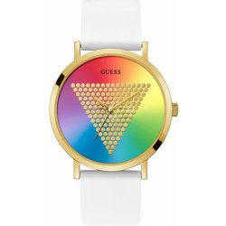 Specifikace Guess White And Gold-tone Rainbow Analog Watch bílé - Heureka.cz