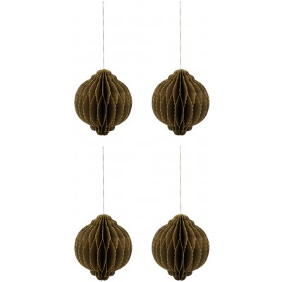 House Doctor Papírové vánoční ozdoby Alsta Brown Ø 8 cm set 4 ks, hnědá barva, papír – Hledejceny.cz