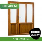 REHAU Smartline+ pravé Bílá dovnitř / Zlatý dub ven 158 x 208 cm – Hledejceny.cz