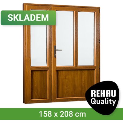 REHAU Smartline+ pravé Bílá dovnitř / Zlatý dub ven 158 x 208 cm – Hledejceny.cz