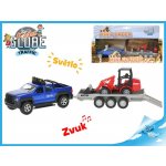 Kids Globe SUV 30 cm na zpětný chod na baterie se světlem a zvukem s bagrem – Hledejceny.cz