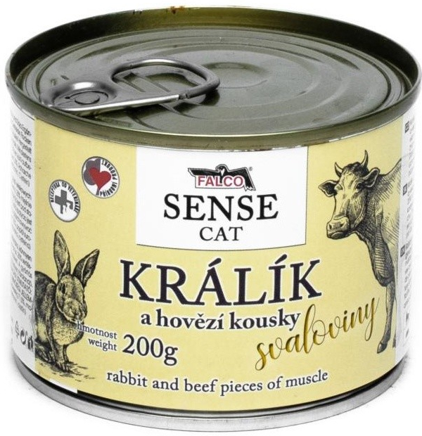 FALCO SENSE CAT králík a hovězí kousky svaloviny 200 g