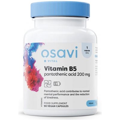 Osavi Vitamín B5 Pantothenic Acid 200 mg 90 veganských kapslí – Hledejceny.cz
