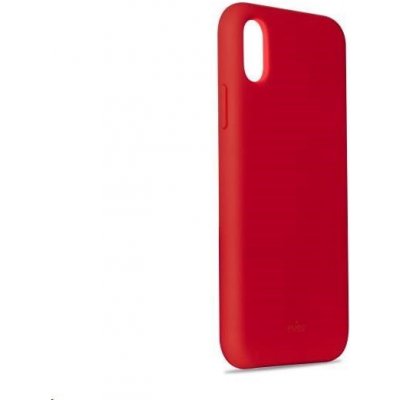 Pouzdro Puro silikonové s mikrovláknem iPhone X / Xs 5.8" Red