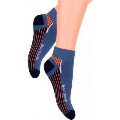 STEVEN Chlapecké kotníkové ponožky 004/74 granát (modrá)