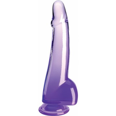 Pipedream King Cock Clear Cock with Balls 10" Purple – Sleviste.cz