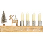 Textilomanie Adventní dřevěný svícen DEER 31x16 cm přírodní – Zboží Mobilmania