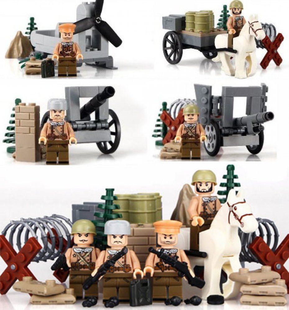 Figurky / Minifigurky WW2 vojáci 2. světová válka ruská armáda LEGO  kompatibilní sada 9ks + příslušenství | Srovnanicen.cz