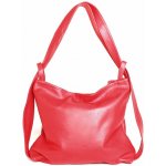 Vera Pelle kabelka a batoh v 1 velká kožená kabelka na rameno a batoh 12 červená – Zboží Mobilmania