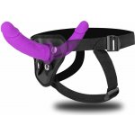 SuperLove Dual Dildo Strap On Harness Purple Black – Zboží Dáma