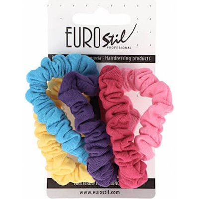 Látkové gumičky do vlasů Eurostil Profesional - barevné, 5 ks (07454) – Zboží Mobilmania