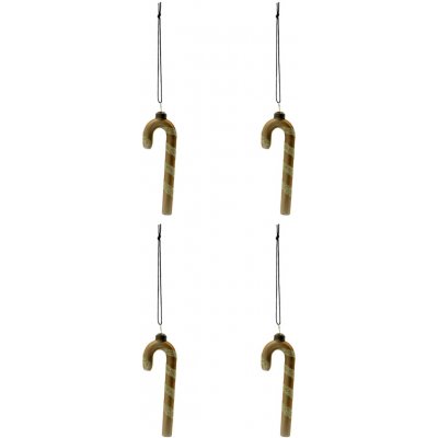 House Doctor Skleněná vánoční ozdoba Stick Gold – set 4 ks, zlatá barva, sklo – Hledejceny.cz