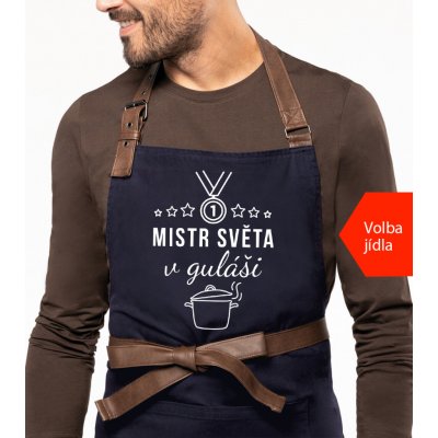 Kariban Vtipná zástěra na vaření Exclusive Mistr světa v.. Tmavě modrá Navy – Hledejceny.cz