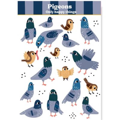 Only Happy Things samolepky pigeons – Zbozi.Blesk.cz
