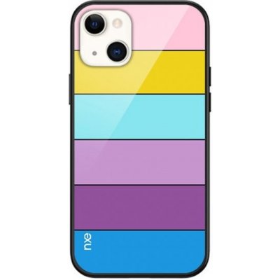 Pouzdro NXE vícebarevné se skleněnou zadní stranou iPhone 13 mini - pastelové