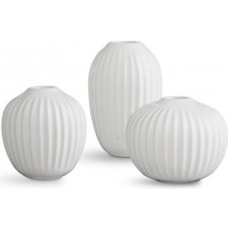 KÄHLER Dárkové balení miniváz Hammershøi White - set 3 ks, bílá barva, keramika