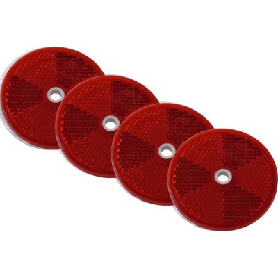 DOBPLAST Kulaté odrazky s otvory, červené 60 mm, sada 4ks reflektorů | Zboží Auto