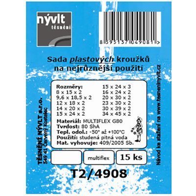 NÝVLT těsnění koužky MULTIFLEX G80 PH sada 15díl. T2/4908