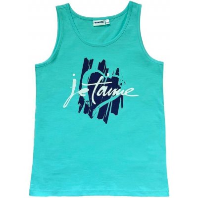 Winkiki Kids Wear dívčí tílko JeT'aime tyrkysová – Sleviste.cz