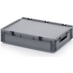 TBA Plastová Euro přepravka 600 x 400 x 120 cmmm s víkem – Zboží Dáma