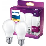 Philips 2x LED Žárovka E27 A60 7W = 60W 806 lm 2700K teplá bílá Filament Milky – Zboží Mobilmania