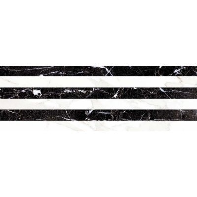 Superceramica Carrara Relieve Stripe Albinegro Brillo G 20 x 60 cm 1,2m²