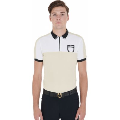 EQUESTRO Triko Polo Training Bicolor pánské beige white – Hledejceny.cz