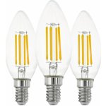 Eglo LED žárovka E14 C35 7W 806lm 2700K 35 x 98 mm čirá 3 ks – Hledejceny.cz