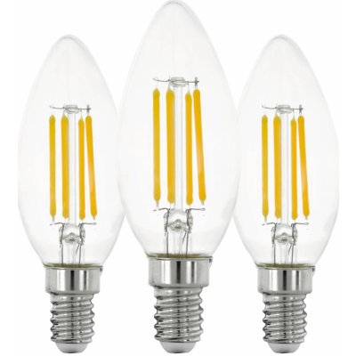 Eglo LED žárovka E14 C35 7W 806lm 2700K 35 x 98 mm čirá 3 ks – Hledejceny.cz