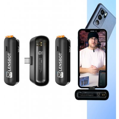 LENSBOT DualMic USB-C 2,4G bezdrátové klopové mikrofony pro smartphone, tablety, počítače – Sleviste.cz
